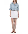 Kut From The Kloth Bristol Raw Hem Denim Skirt In White