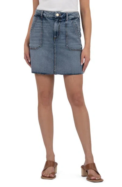 Kut From The Kloth Bristol Raw Hem Denim Skirt