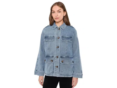Kut From The Kloth Callista-oversize Denim Jacket W/ Front Opening In Blue