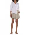 Kut From The Kloth Catalina Linen Pleated Short In Wheat In Gray