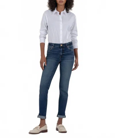 Kut From The Kloth Catherine Boyfriend Jeans In Dark Wash In Blue