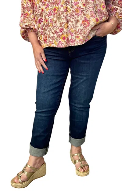 Kut From The Kloth Catherine Boyfriend Jeans In Dark Wash In Blue