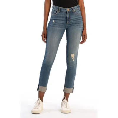 Kut From The Kloth Catherine Distressed High Waist Raw Cuffed Hem Boyfriend Jeans In Pass