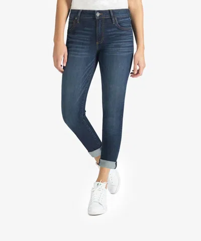Kut From The Kloth Catherine Mid Rise Boyfriend Jean In Abelia In Blue
