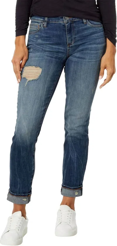 Kut From The Kloth Catherine Mid-rise Cuffed Boyfriend Jean In Exuberant In Multi