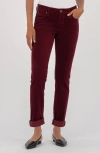 Kut From The Kloth Catherine Stretch Cotton Corduroy Boyfriend Pants In Burgundy
