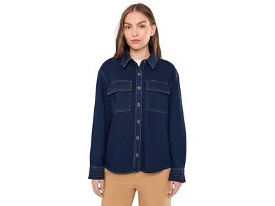 Kut From The Kloth Channing-button Front Shirt Long Sleeve With Contrast Thread In Blue