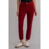 Kut From The Kloth Charlize Ankle Cigarette Velvet Pants In Red