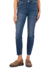 Kut From The Kloth Charlize High Waist Raw Hem Ankle Skinny Jeans In Blue