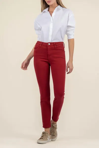 KUT FROM THE KLOTH CHARLIZE CIGARETT DENIM JEANS IN RED
