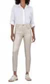 Kut From The Kloth Charlize Coated High Rise Skinny Jean In Rose Gold In Gold