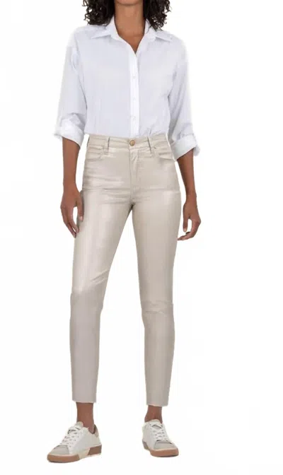 Kut From The Kloth Charlize Coated High Rise Skinny Jean In Rose Gold