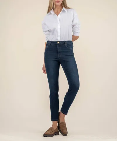 Kut From The Kloth Charlize High Rise Cigarette Leg Pants In Dark Denim In Blue