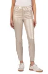 Kut From The Kloth Charlize Coated High Waist Raw Hem Cigarette Jeans In Multi
