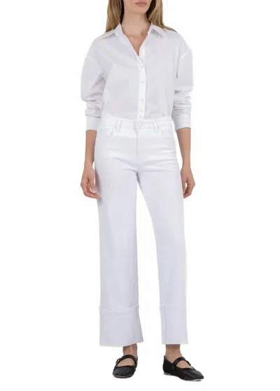 KUT FROM THE KLOTH CHARLOTTE HIGH RISE WIDE LEG JEANS IN OPTIC WHITE