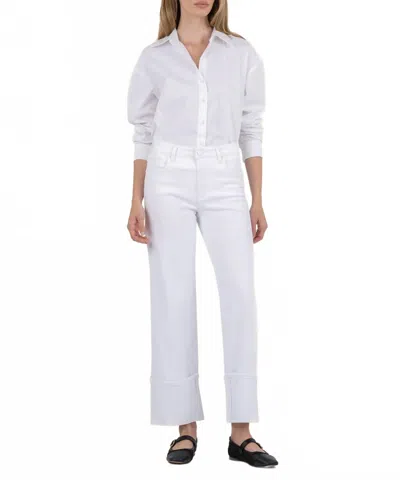 KUT FROM THE KLOTH CHARLOTTE HIGH RISE WIDE LEG JEANS IN WHITE