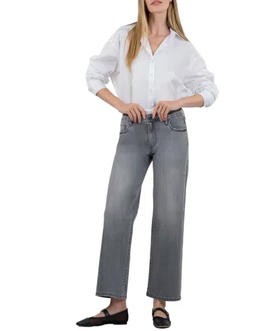 Kut From The Kloth Charlotte Mid Rise Jeans In Explained With Grey Base Wash In Multi