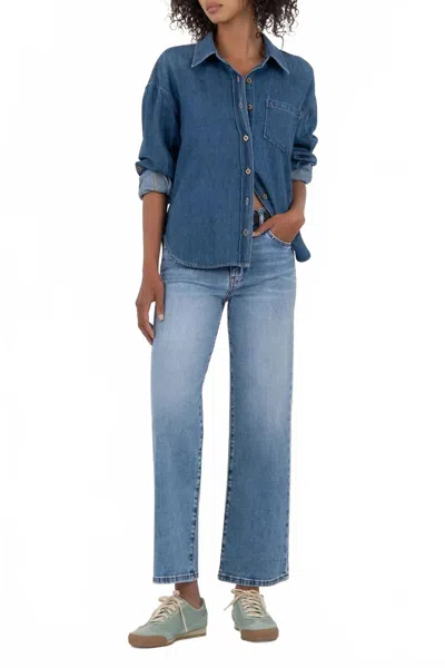 Kut From The Kloth Charlotte Straight Denim Jeans In Medium Wash In Blue