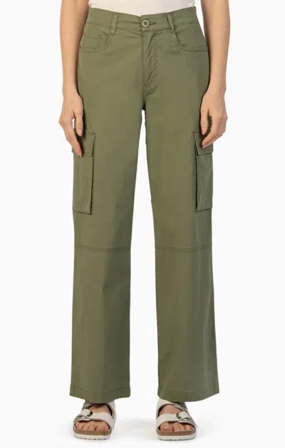 Kut From The Kloth Charlotte Wide Leg Cargo Pants In Olive