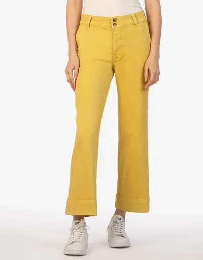 Kut From The Kloth Charlotte Wide Leg Crop Pants In Dandelion In Yellow