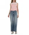Kut From The Kloth Contessa Pullover Striped Sweater Vest In Ivory/coral In Pink