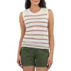 Kut From The Kloth Contessa Stripe Sleeveless Sweater In Ivory/tan