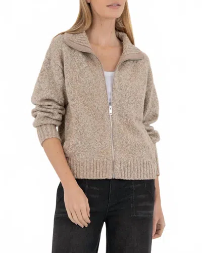 Kut From The Kloth Coryn Zip Front Sweater In Stone In Neutral