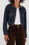 Kut From The Kloth Ella Button Front Jacket Contrast In Blue