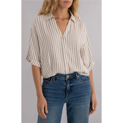 Kut From The Kloth Donna Stripe Shirt In White