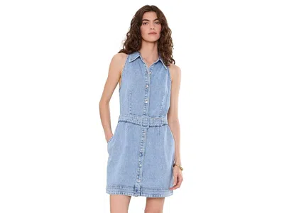 Kut From The Kloth Eileen Halter Denim Dress With Belt Women's Dress Zealful: Sm In Blue