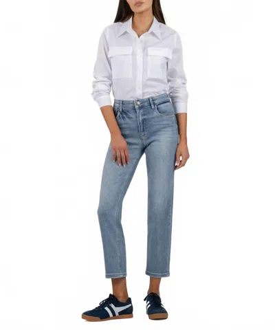 Kut From The Kloth Elizabeth High Rise Crop In Dark Denim In Blue
