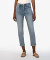 Kut From The Kloth Elizabeth High Waist Crop Straight Leg Jeans In Multi