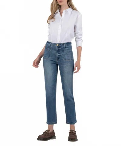 Kut From The Kloth Elizabeth High Rise Straight Leg With Front Inset Pockets In Clarity