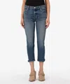 Kut From The Kloth Elizabeth High Waist Crop Straight Leg Jeans In Decorous In Blue