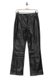 Kut From The Kloth Ellery Front Slit Faux Leather Flare Pants In Black