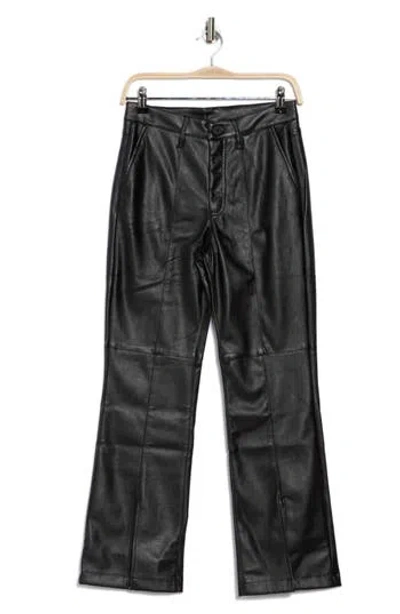 Kut From The Kloth Ellery Front Slit Faux Leather Flare Pants In Black