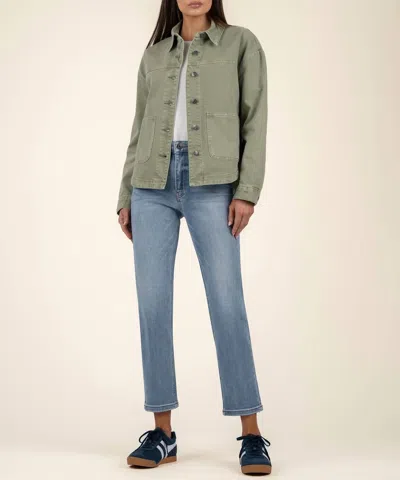 Kut From The Kloth Ellie Denim Jacket In Sage