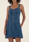 Kut From The Kloth Emiko A-line Sweetheart Mini Dress In Dark Wash In Blue