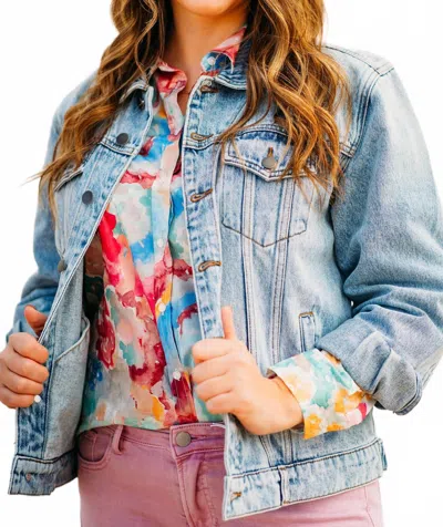 Kut From The Kloth Emmy Boyfriend Jacket W Drop In Blue