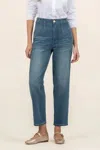 Kut From The Kloth Fay High Rise Ankle Straight Leg In Blue In Blue