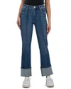 Kut From The Kloth Fay High Rise Cuff Straight Leg Jeans In Attentive In Multi