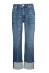 Kut From The Kloth Fay High Rise Fab Ab Roll Up Straight Jean In Attentive In Multi