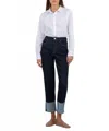 Kut From The Kloth Women's Fay High Rise Straight Leg In Kindled W/euro Base Wash In Blue