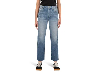 Kut From The Kloth Fay High-rise Ankle Straight Leg-hidden Button Fly In Passionate Women's Jeans Passionate: 12 27 In Blue