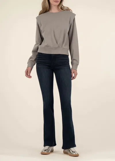 Kut From The Kloth Felicity Pleated Sweatshirt In Mushroom In Grey