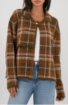 Kut From The Kloth Gemma Plaid Sweater Jacket In Brown