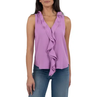 Kut From The Kloth Genessa Ruffle Front Sleeveless Top In Orchid