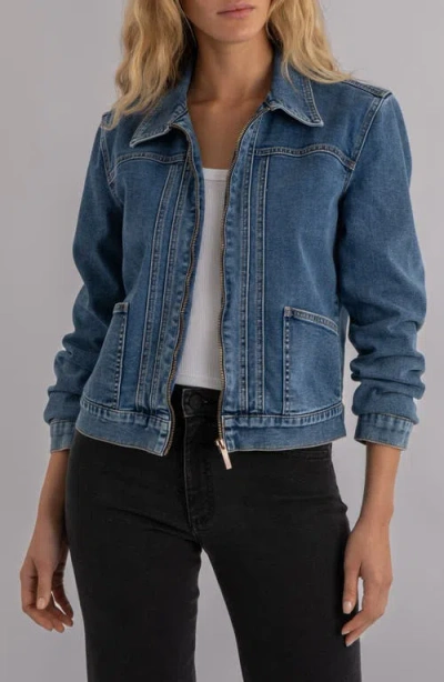 Kut From The Kloth Genevieve Zip Denim Jacket In Blue
