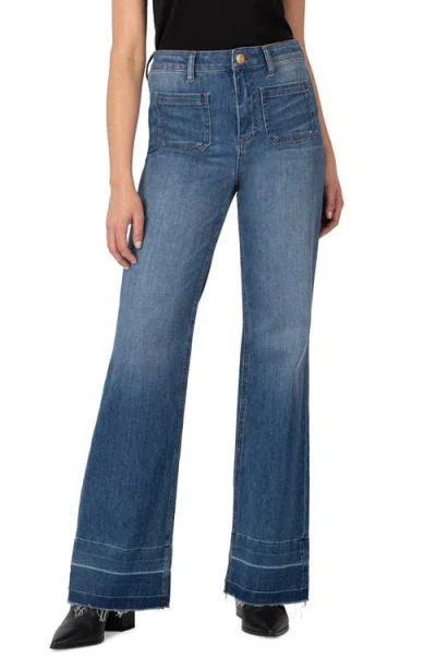 Kut From The Kloth Goldie Patch Pocket High Waist Super Flare Jeans In Decoration