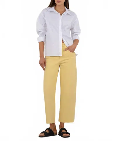 KUT FROM THE KLOTH GWEN HIGH RISE WIDE LEG PANTS IN DAFFODIL